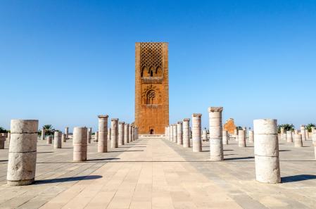 Turnul Hassan, minaretul unei moschei antice neterminate, construita de Ismail Moulay